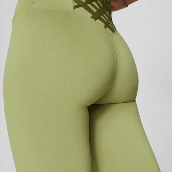 Fabletics Pants - Boost PowerHold® High-Waisted 7/8 Legging Olive Green Women's Leggings